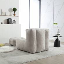 Fluffy Bean Bag Chair, Comfortable Bean Bag For Adults And Children, Super Soft Lazy Sofa Chair With Memory Foam And Ottoman, Indoor Modern Focus Bean Bag Chair For Living Room, Bedroom, Apartment