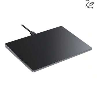  JOMAA Ultra Slim Aluminum Wired Touchpad Mouse Mute Button Multi-Touch Trackpad USB-C Plug And Play Wired Touchpad Mouse For Windows10/11(Black)