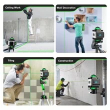 Yofidra 16 Lines 4D Laser Levels 360 Horizontal Vertical Green Line Laser Level Self-Leveling Measure Leveling Tool,Easy To Use And Ideal For Home Renovation & Construction Projects,Essential Tools For DIY Home And Courtyard Renovation - White - View 8