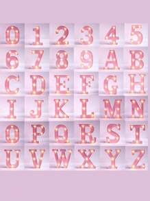1pc 6.3inch Creative Pink Luminous A-Z Letter Light,Number Shape Light,Battery Powered Alphabet Light, Home Decor Letter Lamp,Room Decor Letter Shape Night Light,Bedroom Decor, Wedding Decor, Party Decor, Birthday Decor,Home Desktop Decoration Alphabet Light,Valentine's Day Decorative Lights