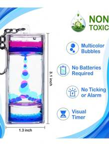 Liquid Motion Bubbler Keychains For Kids -Liquid Timer For Stress Relief, Calming Toys- Fidget Keychains For Gifts And Party Favors -Mesmerizing Sensory Toys (Set Of 3 / 1)