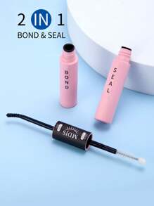 1pc Lash Bond And Seal 6ml Bonding And Sealing Eye Lash Glue 2 In 1 Suitable For Eyelash Group Bonding And Sealing Long-Lasting Strong Setting Waterproof Non-Irritating Suitable For Home Use False Eyelashes (Black Glue, Transparent Seal) Lash Glue,Eye Lash Glue