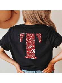 Camiseta Premium 100% Algodão letra T beijos para namorado casal kisses Preta Streetwear Lançamento 2024 - Preto - Visão 1