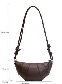 New Stylish Women Retro Simple Dumpling/Crescent Shaped Handbag Shoulder Messenger Bag Purse For Autumn & Winter