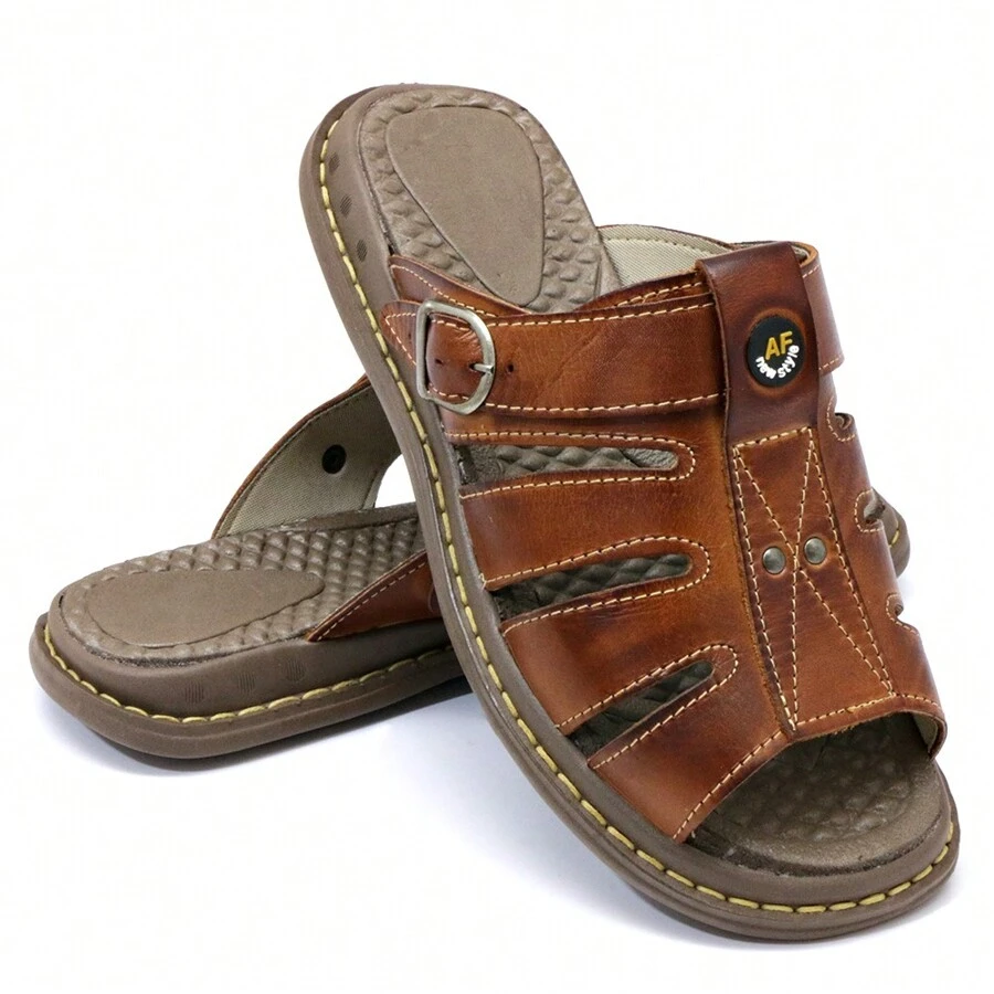 Franciscan Men's Genuine Leather Sandals Total Comfort - 小齒輪 - 查看 1