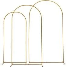 HOHOBLA LOYALHEARTDY-BTG Wedding Christmas  Arch Backdrop Stand Set Of 3 Metal Balloon Arch Stand Wedding Christmas  Arch Frame Floral Background Decoration For Parties Wedding Christmas  Birthday Baby Shower Ceremony Anniversary, 5.9/6.6/7.2FT (Gold) - Gold - View 2