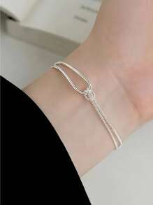 Women's Niche Design High-End Light Luxury Sterling Silver Bracelet Bestie Gift Hand Jewelry