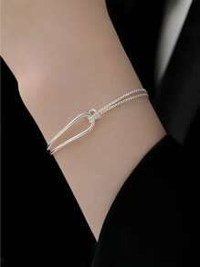 Women's Niche Design High-End Light Luxury Sterling Silver Bracelet Bestie Gift Hand Jewelry
