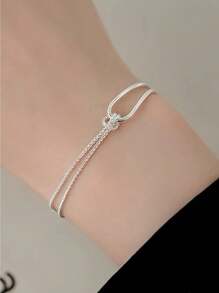 Women's Niche Design High-End Light Luxury Sterling Silver Bracelet Bestie Gift Hand Jewelry