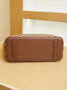 Túi xách nữ thiết kế sang trọng, Túi đeo vai thời trang mới đa năng dung tích lớn, Túi tote nữ 2024 Hàng mới về - Màu Khaki - Xem 9