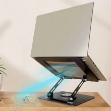 360° Metal Portable Laptop Tablet Stand Adjustable Holder For Desk Office Home - White - View 5