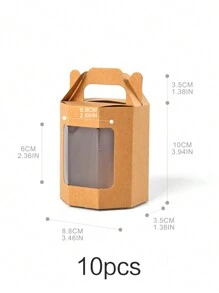 [10pcs/5pcs/1pc] 简约透明窗口牛皮纸八角礼盒、礼品展示盒、可爱折叠花礼盒、礼品包装盒、小雕像展示盒、珠宝透明窗口礼盒、口红和化妆品礼盒、生日礼盒，适用于情人节派对、返校季、生日派对、万圣节派对、圣诞派对、感恩节派对、送给家人和朋友的礼物 - 八角形手提禮品盒 - 查看 14