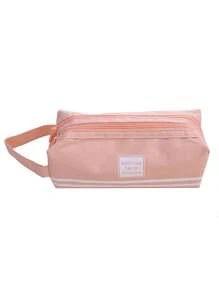 Hộp đựng bút chì hai lớp trang nhã và rộng rãi: Hoàn hảo cho phong cách và tổ chức cao cấp ở trường học hoặc văn phòng (Chữ cái ngẫu nhiên) - Nhiều màu - Xem 6