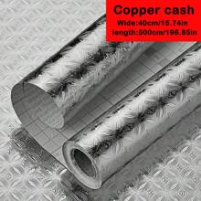 3m/5m Gold/Silver Aluminum Foil Self-Adhesive Wall Sticker For Kitchen Stove Backsplash, Waterproof, Moisture-Proof, Oil-Proof, Fireproof, Heat Resistant, Trimmable Wall Protector Paper