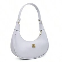 Women's Half Moon Tote Shoulder Bag Small Sophisticated - 白色 - 查看 5