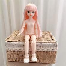 Muñeca de moda BJD de 11,81 pulgadas, muñeca bonita con maquillaje, articulaciones removibles, desnuda OB11, regalo de DIY para niña, muñeca Kawaii de dibujos animados de animación 3D con rostro de ojos verdaderos y disfraz, regalo de sorpresa de cumpleaños, Navidad, Año Nuevo