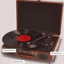 Portable Vinyl Recorder C260 With 2 Stereo Speakers, Wireless 3-Speed 33/45/78RPM, Headphone Jack/USB/AUX-IN/RCA Output Support