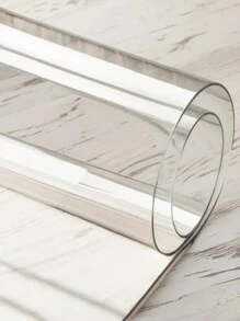1 pieza Alfombrilla para mesa de comedor en el hogar, mantel de mesa de comedor transparente de alta calidad, sin olor peculiar, impermeable y resistente al aceite, protección suave para escritorio de cristal - 1,0 mm de grosor, suministros de decoración del hogar interior - transparente - Ver 10
