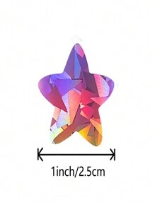 500pcs/Roll Holographic Colorful Star Stickers, Stationery Reward Stickers, Gift Decoration Labels Back To School - Multicolor - View 3