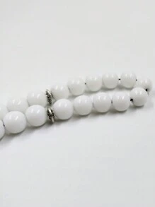 Tasbih White Ceramic Misbaha 8mm 33 Beads Bracelet Arabic Prayer Bead Islamic Fashion Accessories