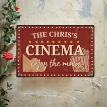 1 件定制复古电影院标志标牌、酒吧、咖啡厅、媒体室装饰、12x8 英寸金属标牌 - 彩色 - 查看 6