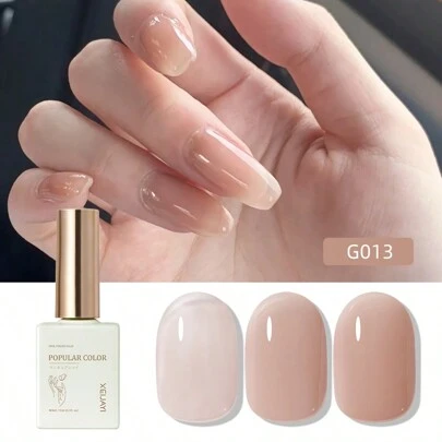 1 pieza Esmalte de uñas en gel translúcido de color rosa de 15 ml. Esmalte de uñas en gel translúcido y brillante de 15 ml para remover con agua. Para uñas de salón en casa, arte de uñas DIY, manicura, regalo para uñas en casa.