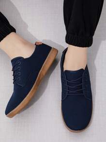 Men Fashion Sneakers Casual Shoes Minimalist Oxfords Slip On Flat Shoes Workout Breathable Loafers Business Dress Shoes - 藏蓝色 - 查看 2