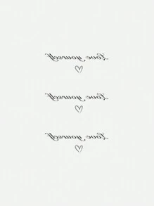 1pc Temporary Tattoo Design With Elegant Script "Love Yourself", Unisex, Waterproof, Sweat-Proof