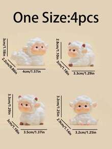 4pcs Cartoon Cute Sheep Gift Decoration,Small Gifts For Friends, Family, Cute Sheep Ornaments - White - View 6