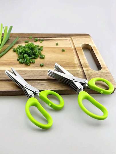 1pc Stainless Steel 3/5 Layers Multi-Purpose Kitchen Shears For Cutting Herbs, Seaweed, Food