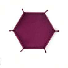 1pc PU Leather Folding Storage Tray, Hexagonal Dice Tray, Dice Holder Storage Box, Plain Desktop Storage Basket For Dice Games, Adult Party Games Suitable For Halloween/Christmas/Thanksgiving - Multicolor - View 19