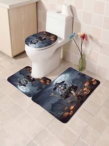 1 cái/4 cái Đồ trang trí phòng tắm đa năng Halloween, Rèm phòng tắm chống thấm nước có 12 móc, Thảm tắm chống trượt, Thảm bồn cầu hình chữ U và Vỏ bồn cầu tròn, Bộ phòng tắm sử dụng cho mọi tình huống - Nhiều màu - Xem 7