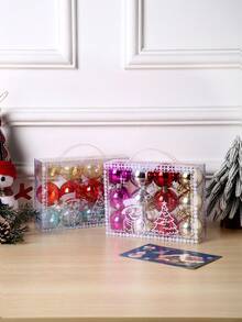 1 bộ/12 quả bóng nhựa trang trí Giáng sinh nhiều màu, trang trí nhà cửa, tiệc tùng, quầy bar, trưng bày cửa sổ, trang trí cây thông Noel, Halloween, trang trí Halloween - Nhiều màu - Xem 3