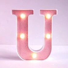 1pc 6.3inch Creative Pink Luminous A-Z Letter Light,Number Shape Light,Battery Powered Alphabet Light, Home Decor Letter Lamp,Room Decor Letter Shape Night Light,Bedroom Decor, Wedding Decor, Party Decor, Birthday Decor,Home Desktop Decoration Alphabet Light,Valentine's Day Decorative Lights