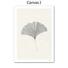 1 幅抽象几何叶花瓶银杏叶墙壁艺术帆布画北欧海报和印刷墙画适用于客厅装饰无框架 - 彩色 - 查看 50