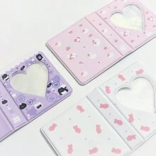 1 pezzo Album fotografico rettangolare adorabile con motivi animali, portafoto a forma di cartone animato di 3 pollici con copertina dipinta, con portacarte in plastica PP - regalo perfetto a tema K-pop per la Festa della Mamma, Capodanno, Pasqua, forniture scolastiche, ritorno a scuola