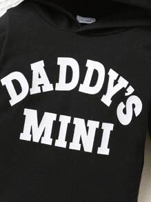 Baby Boy 2pcs Soft Comfy Cute Letter Print Hoodie And Solid Letter Print Pants Outfit, Suitable For Casual, Daily, Holiday, Party Wear