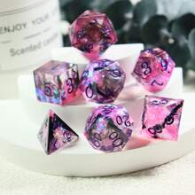 7pcs Resin Colorful Shiny Dice - For Party, Game And Entertainment - Multicolor - View 9