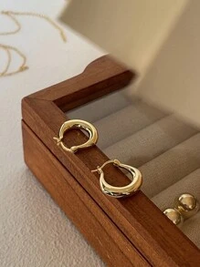 1对S925或925纯银简约休闲圆形耳环，高品质珠宝礼品，适合女性日常佩戴 - 圓圈耳環 - 查看 5