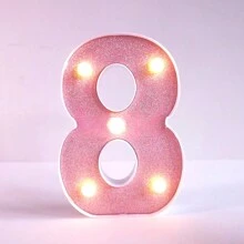 1pc 6.3inch Creative Pink Luminous A-Z Letter Light,Number Shape Light,Battery Powered Alphabet Light, Home Decor Letter Lamp,Room Decor Letter Shape Night Light,Bedroom Decor, Wedding Decor, Party Decor, Birthday Decor,Home Desktop Decoration Alphabet Light,Valentine's Day Decorative Lights