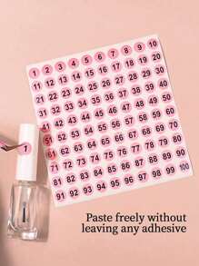 2 件圆形指甲油凝胶颜色标签，防水编号指甲贴纸，具有纯色或激光饰面，非常适合 DIY 美甲、美容用品。