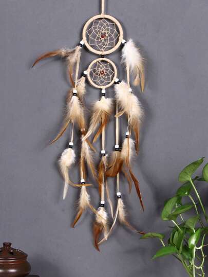 1pc Dreamcatcher Home Wall Hanging Decor Wind Chime With Top & Bottom Loops, Gift,Home Decor ,Room Decor,Wall Decor