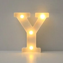 1pc 6.3 Inch Creative White Illuminated A-Z Letter Light, Numeric Shape Lamp, Battery Powered Alphabet Light, Home Decor Letter Lamp, Room Decor Letter Shape Night Light, Bedroom Decor, Wedding Decor, Party Decor, Birthday Decor, Desktop Decor Letter Light, Valentine's Day Decor Light, Proposal Scene Decor Light