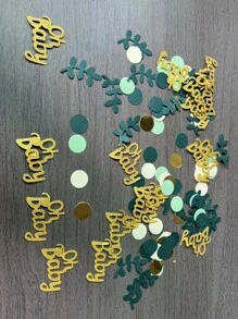 100pcs/Set Baby Gender Reveal Party Confetti Sprinkles Decoration Baby Shower Family Decorations Gifts - Yellow-green - View 2