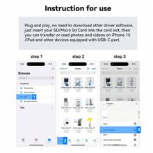 USB C SD Card Reader Compatible With IPhone 15/IPad/Apple Laptop/Galaxy Android, USB-C Type C SD Reader Supports SD And MicroSD Memory Card Adapter, Trail Camera Viewer Plug And Play - 2 Slots