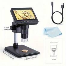 Digital Microscope 8LED 1000X Real Shot Rendering Computer Microscope Electron Biological Microscope - Black. - View 4