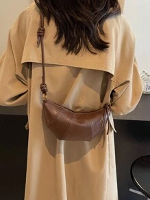 New Stylish Women Retro Simple Dumpling/Crescent Shaped Handbag Shoulder Messenger Bag Purse For Autumn & Winter