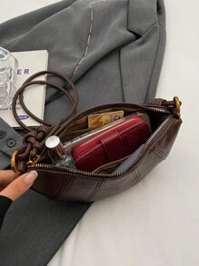 New Stylish Women Retro Simple Dumpling/Crescent Shaped Handbag Shoulder Messenger Bag Purse For Autumn & Winter
