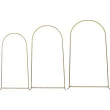 HOHOBLA LOYALHEARTDY-BTG Wedding Christmas  Arch Backdrop Stand Set Of 3 Metal Balloon Arch Stand Wedding Christmas  Arch Frame Floral Background Decoration For Parties Wedding Christmas  Birthday Baby Shower Ceremony Anniversary, 5.9/6.6/7.2FT (Gold) - Gold - View 9