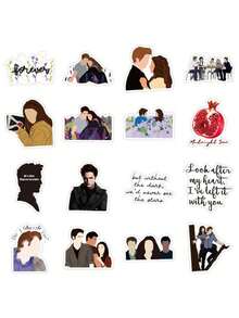 50PCS Classic Twilight Vampire Theater Graffiti Stickers Stylish Creative DIY Decorative Decals Perfect For Water Bottles, Helmets, Skateboards, And Stationery Cases - 彩色 - 查看 4